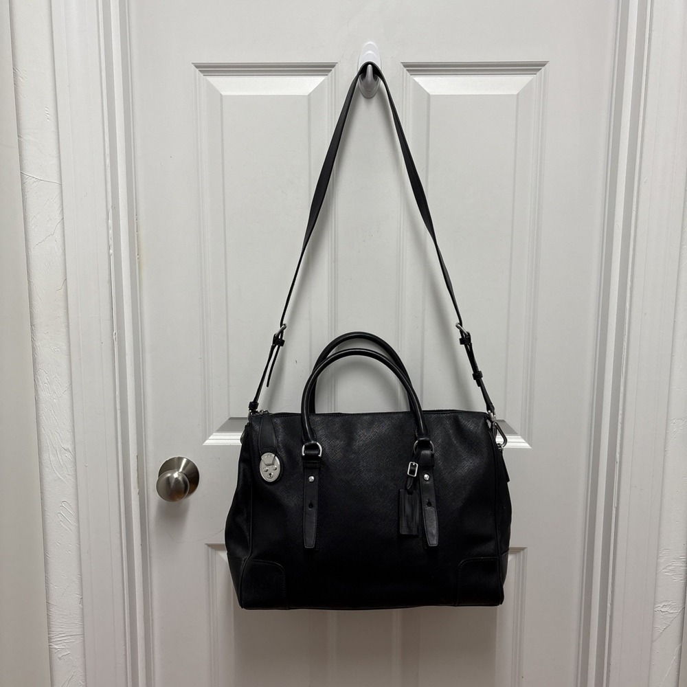 Tumi Sinclair Tilden Black Saffiano Leather Tote Bag Crossbody Professional